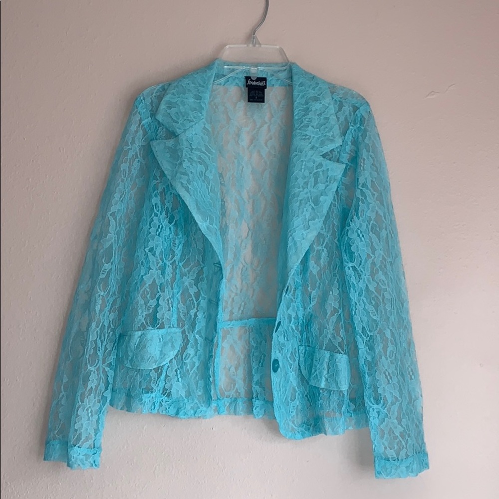 Mint laced blazer